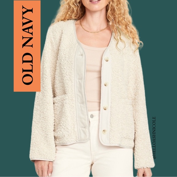 Old Navy Jackets & Blazers - Old Navy Women's Beige Teddy Jacket